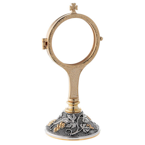 Monstrance of gold and silver-plated brass 3