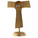 Relicário cruz Tau teca redonda latão dourado 22 cm s5