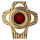 Monstrance in gilded brass, rounded perforated cross, round luna 18 cm s2