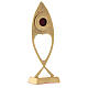 Vertical fish-shaped reliquary 23 cm gold plated brass s3