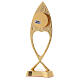 Vertical fish-shaped reliquary 23 cm gold plated brass s4