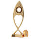 Vertical fish-shaped reliquary 23 cm gold plated brass s5