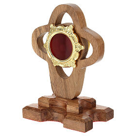 Reliquary of oak wood, 11 cm, golden display