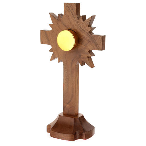 Oak wood reliquary with rays 30 cm golden display 4
