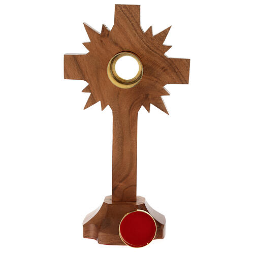 Oak wood reliquary with rays 30 cm golden display 5
