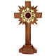 Oak wood reliquary with rays 30 cm golden display s1