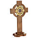 Reliquaire croix 30 cm lunule dorée chêne s3