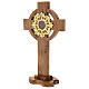 Reliquary cross 30 cm golden luna in oak wood s2