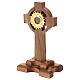 Catholic reliquary oak wood cross 20 cm golden case s2