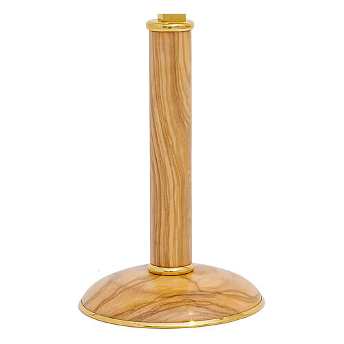 Ostensorio 35 cm madera olivo detalles oro 24 k 3
