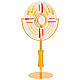 Monstrance in glass and brass 55 cm gold and silver finish 24kt s1