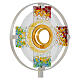Monstrance 70 cm brass and glass 24 kt gold and silver finish s2
