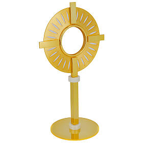 Brass monstrance 30 cm with 24kt gold and silver finish