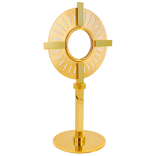Brass monstrance with gold and silver finish 24kt 30 cm 1