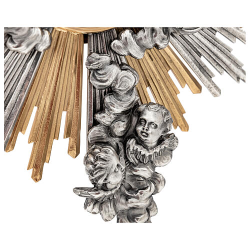 Barocke Monstranz aus Messing mit Gold- und Silberfinish, 70 cm 2