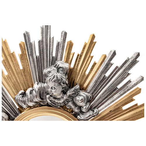 Barocke Monstranz aus Messing mit Gold- und Silberfinish, 70 cm 9