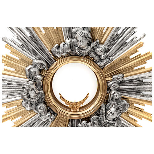Ostensorio barroco 70 cm acabado oro y plata 24 k 3