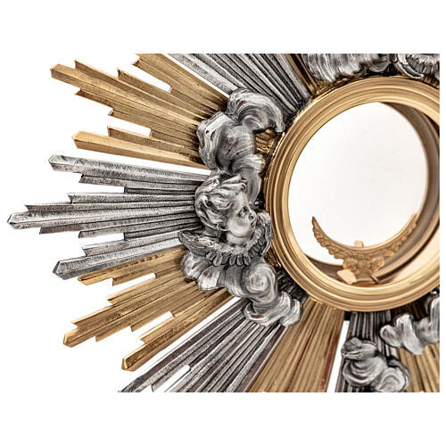 Ostensorio barocco 70 cm finitura oro e argento 24kt 7