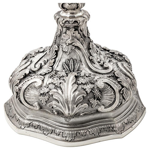 Ostensorio barocco 70 cm finitura oro e argento 24kt 8