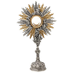 Ostensório barroco 70 cm acabamento ouro 24K e prata
