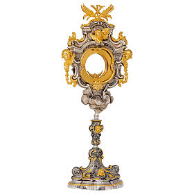 Monstranz in barocker Gestaltung mit Gold und Silber Finish (24 Karat), 70 cm