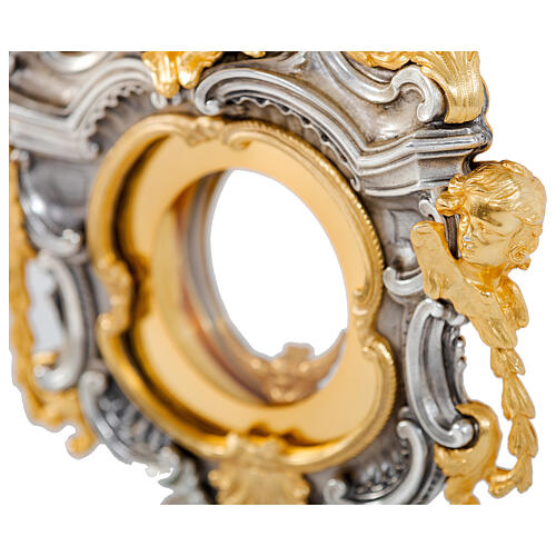 Ostensorio barocco 70 cm finitura oro e argento 24kt 5