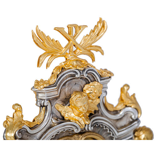 Ostensório barroco 70 cm acabamento prata e ouro 24K 4