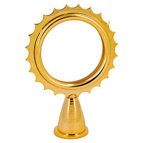 Monstrance luna with smooth golden finish