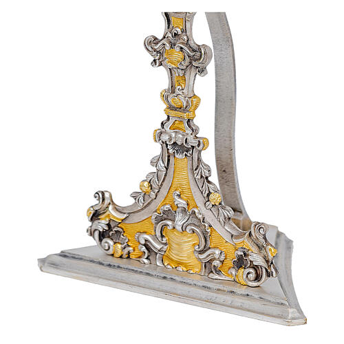 Baroque reliquary, 7 cm display case, bicolour cast brass, 44 cm 3