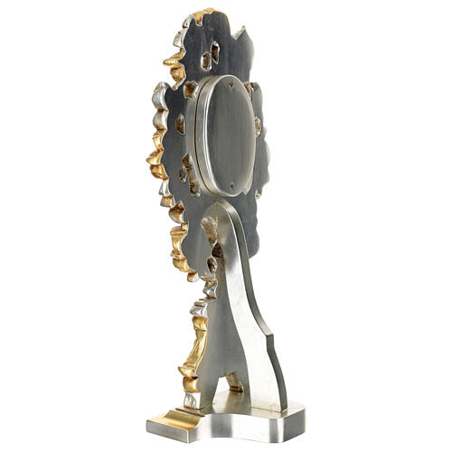 Reliquiario bicolore rose foglia oro legno intagliato 45 cm 7