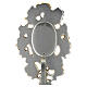 Reliquiario bicolore rose foglia oro legno intagliato 45 cm s5