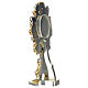 Reliquiario bicolore rose foglia oro legno intagliato 45 cm s7