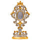 Ostensorio marco barroco relicario ovalado madera tallada hoja oro 49 cm s1