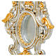 Ostensorio marco barroco relicario ovalado madera tallada hoja oro 49 cm s2