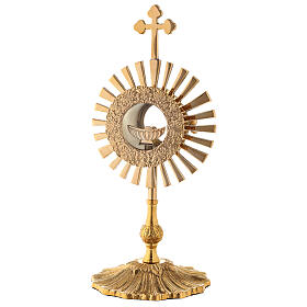 Gold plated brass monstrance h 10.5 in