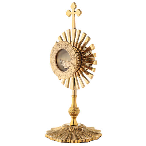 Gold plated brass monstrance h 10.5 in 2