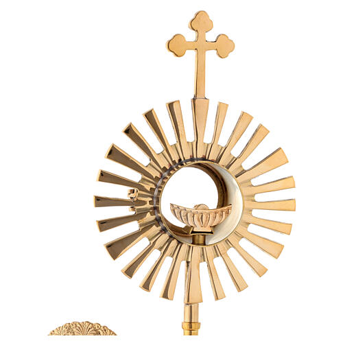 Gold plated brass monstrance h 10.5 in 3