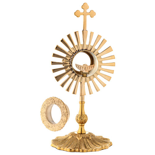 Gold plated brass monstrance h 10.5 in 4
