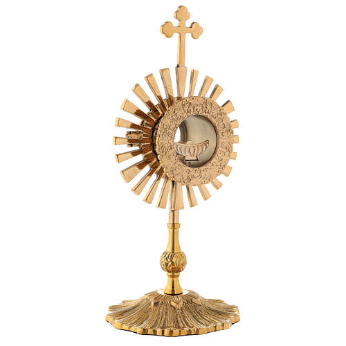 Gold plated brass monstrance h 10.5 in 5