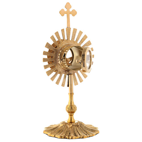 Gold plated brass monstrance h 10.5 in 7