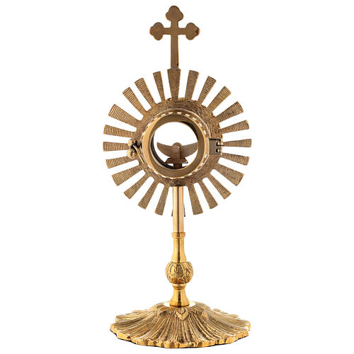 Gold plated brass monstrance h 10.5 in 8