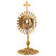 Gold plated brass monstrance h 10.5 in s7