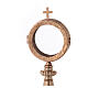 Gold plated brass monstrance with flower pattern 3 in diameter s2