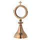 Gold plated brass monstrance with ear of wheat pattern 3.3 inches diameter s1