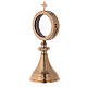 Gold plated brass monstrance with ear of wheat pattern 3.3 inches diameter s3