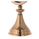 Gold plated brass monstrance with ear of wheat pattern 3.3 inches diameter s4