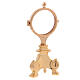 Monstrance of polished gold plated brass, 3 in s3