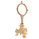 Monstrance with three-legged base, gold plated brass, 3 in s2