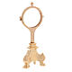 Monstrance with three-legged base, gold plated brass, 3 in s3