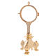Monstrance with three-legged base, gold plated brass, 3 in s4